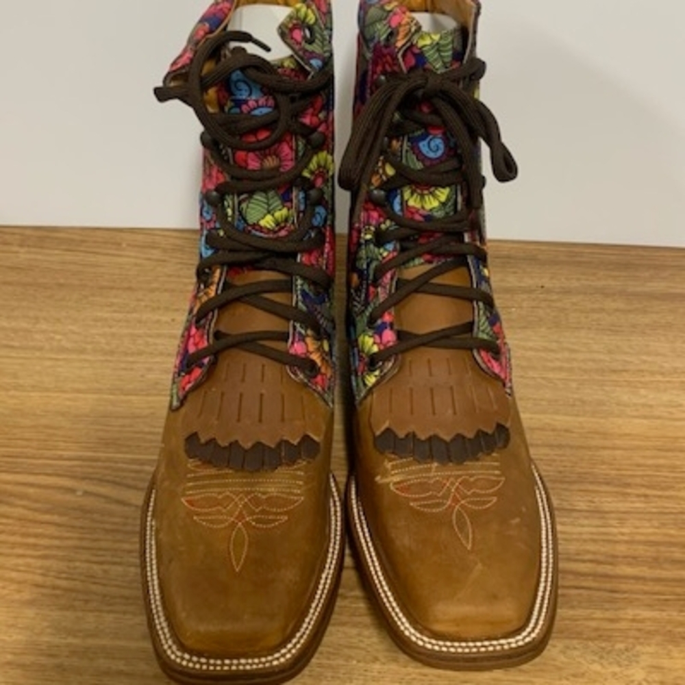Floral Brown Women's Boots